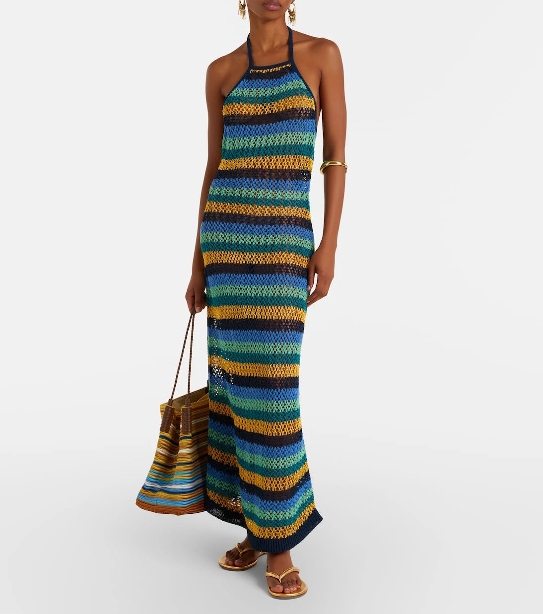 Etro - Striped cotton-blend maxi dress