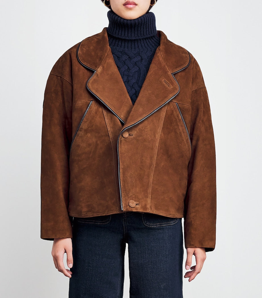 Brown Suede Oversized Jacket