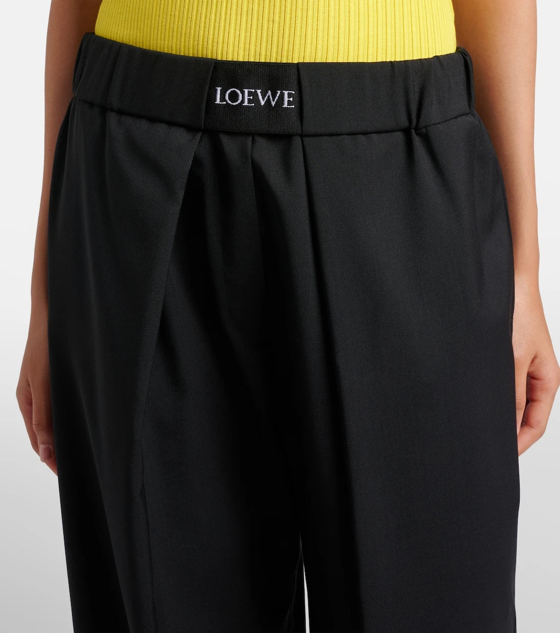 Loewe - Logo wool mid-rise straight pants