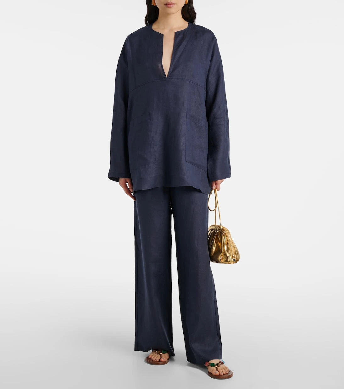 Asceno - Oversized linen top