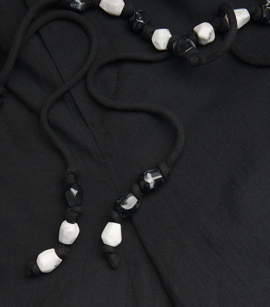 Black Cotton Wide-Leg Azura Trousers