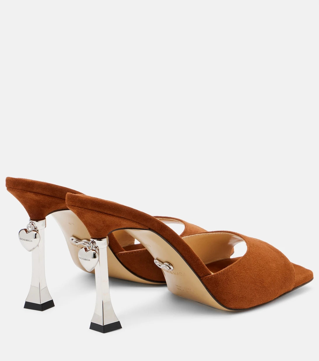 Mach & Mach - Puffy Heart Ring 95 suede mules
