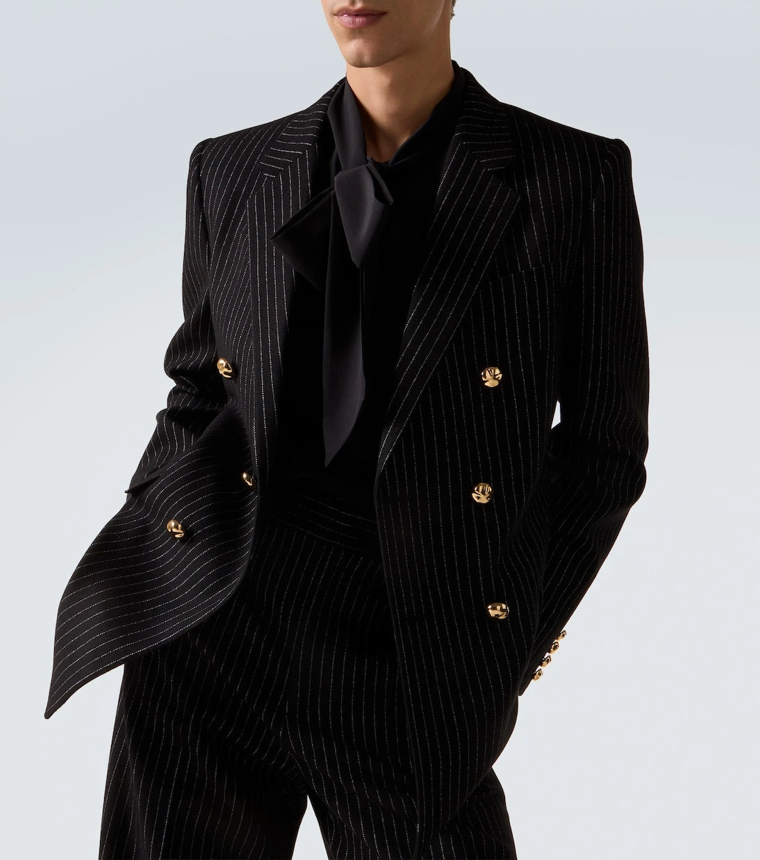 Valentino - Chalk stripe wool and silk blazer