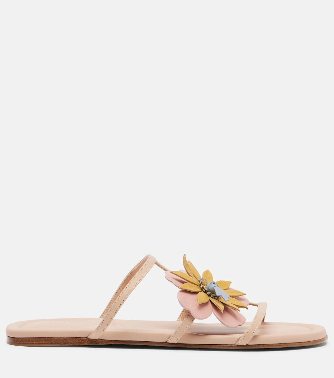 Zimmermann - Lilia floral-appliqué leather sandals