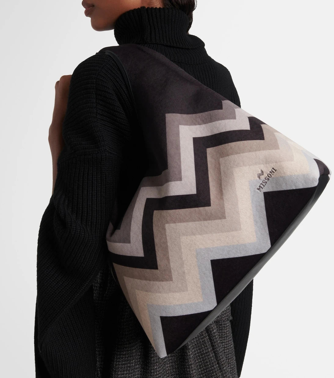 Missoni - Zig Zag leather-trimmed tote bag