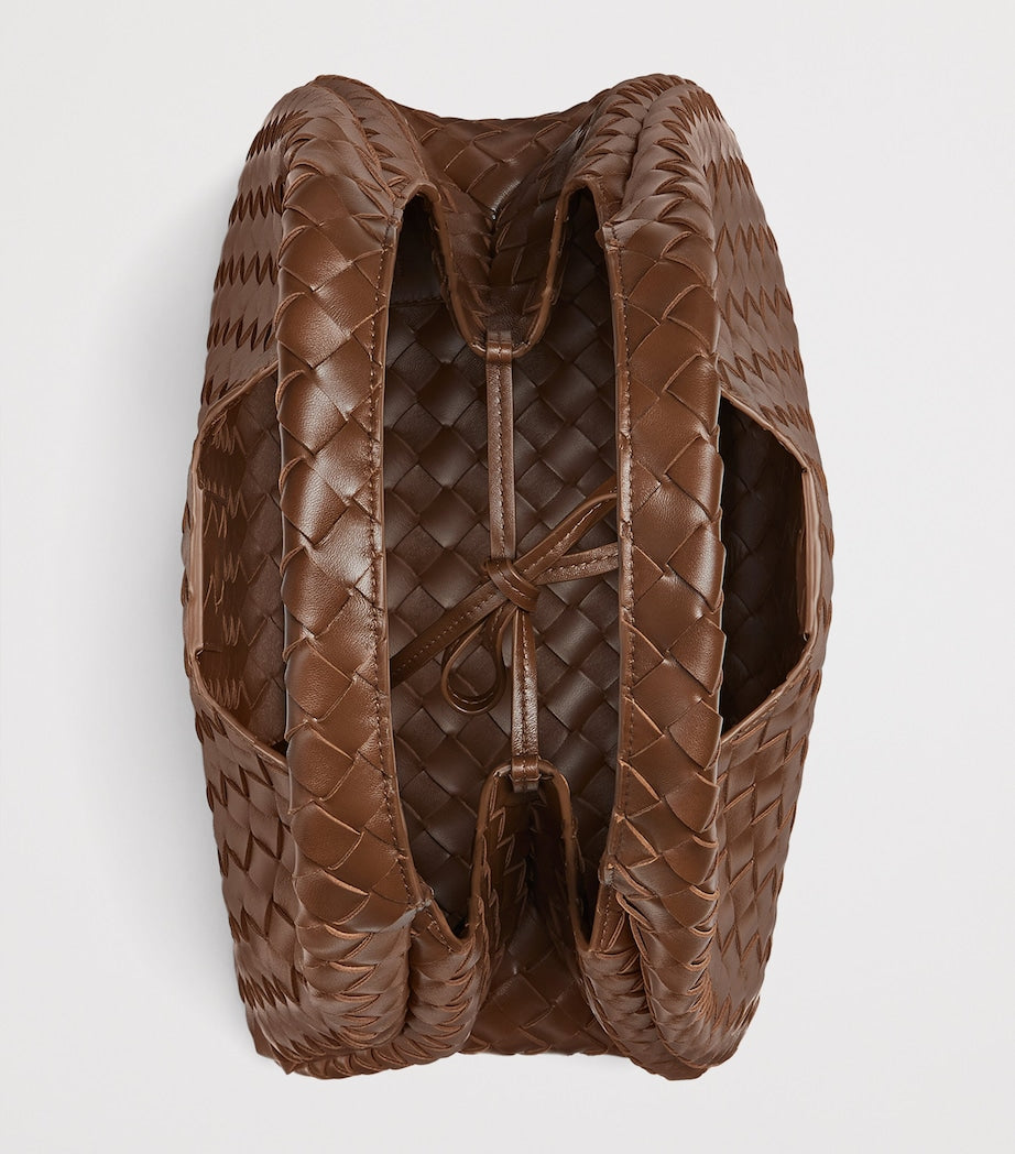 Medium Leather Intrecciato Campana Shoulder Bag