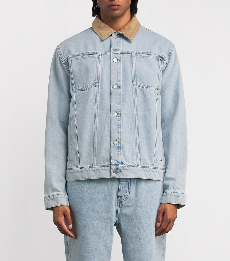 Drôle De Monsieur Blue Cord-Collar Denim Jacket
