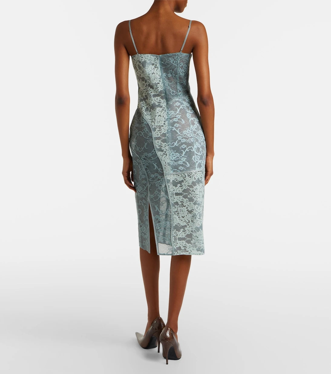 Acne Studios - Paneled cotton-blend lace midi dress