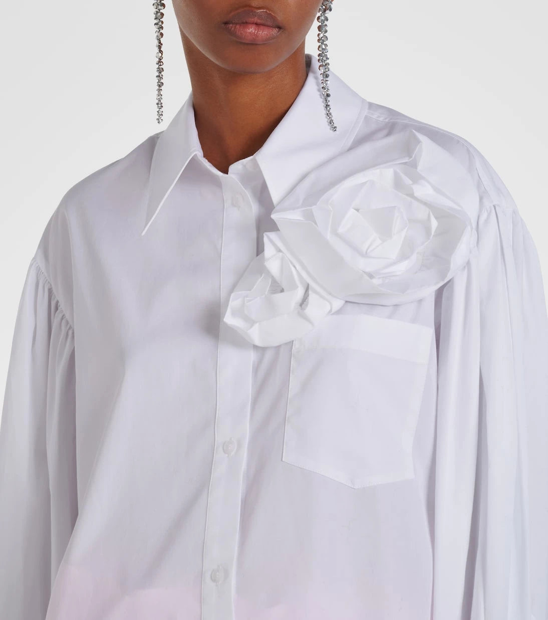 Simone Rocha - Floral-appliqué cotton shirt