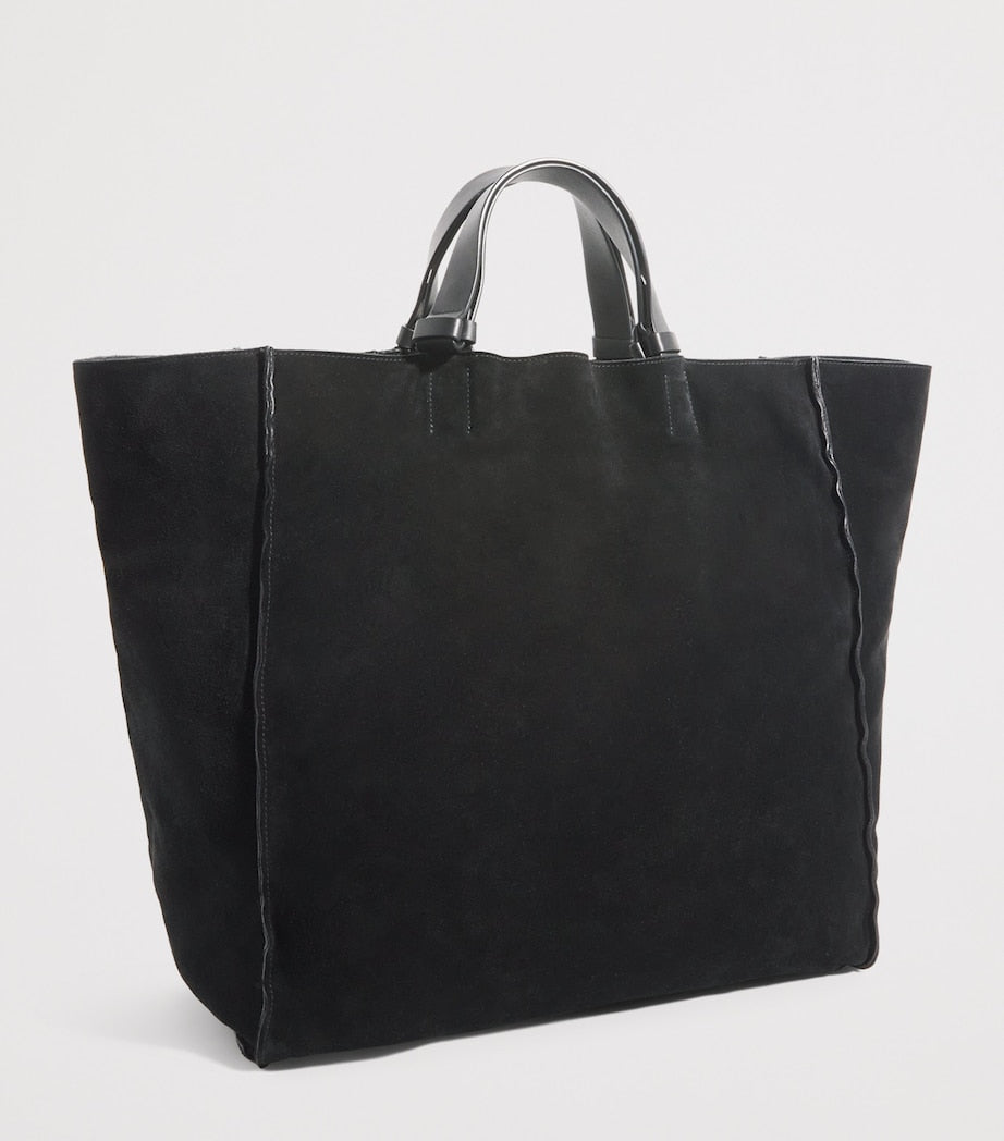 Giorgio Armani Suede Leather-Trim Tote Bag