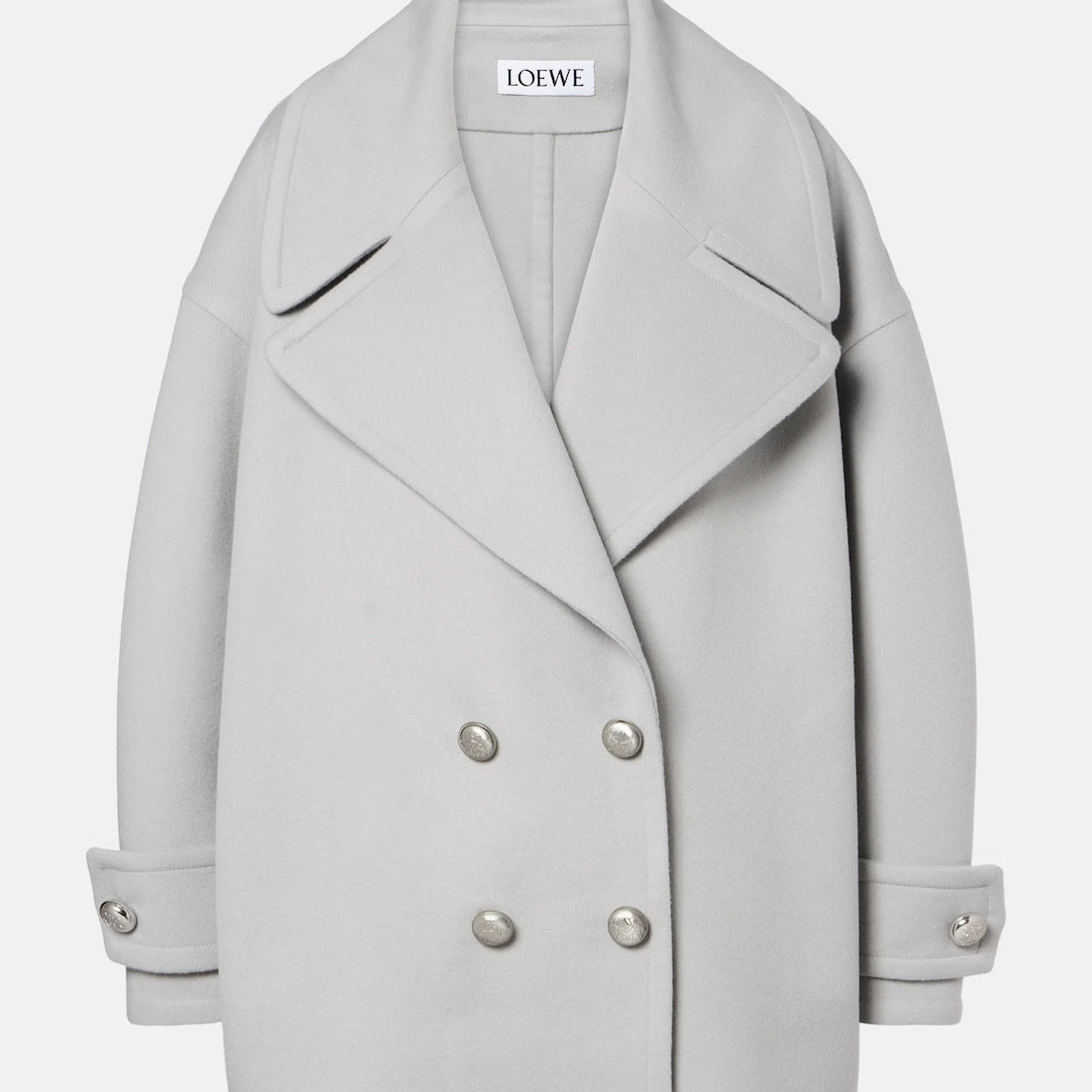 Loewe - Pebble double-breasted wool peacoat