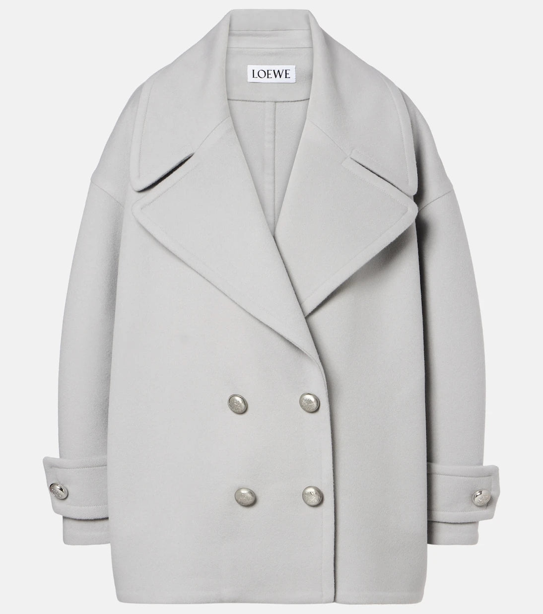 Loewe - Pebble double-breasted wool peacoat