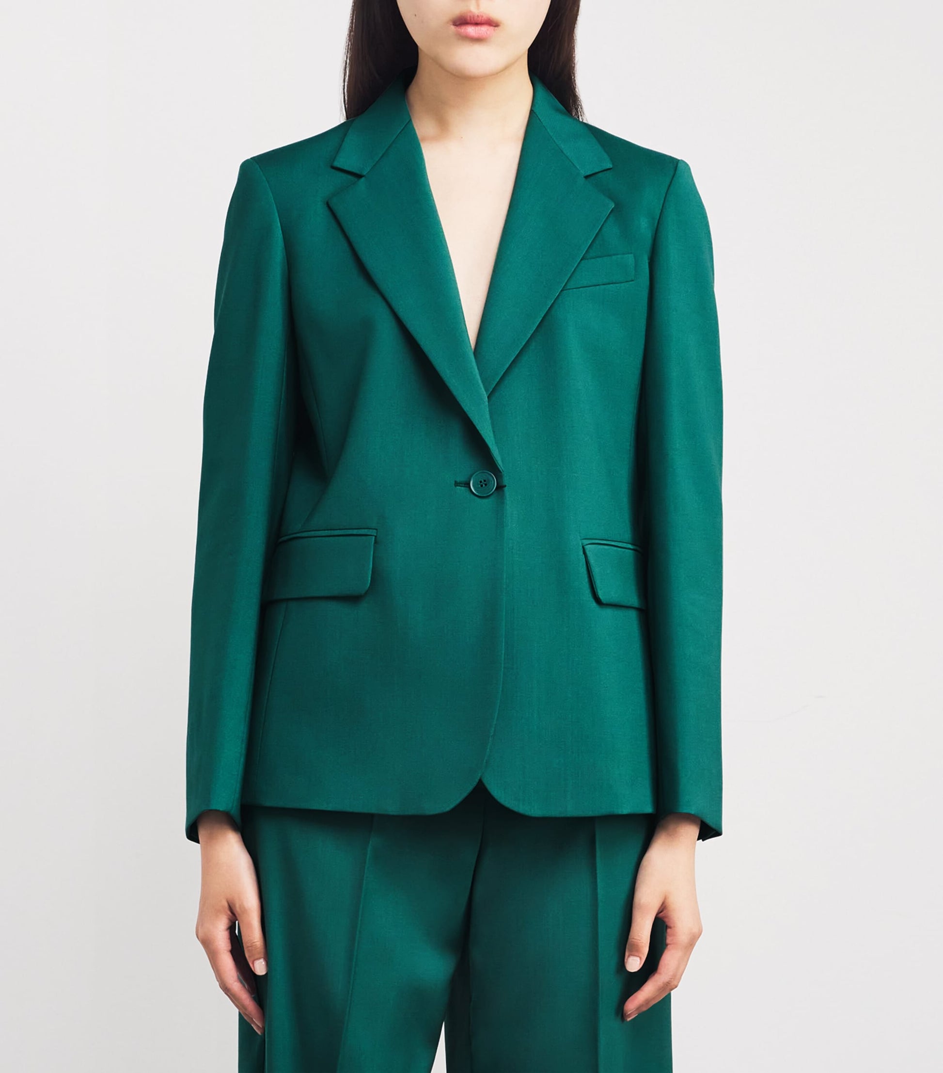 Green Virgin Wool Blazer