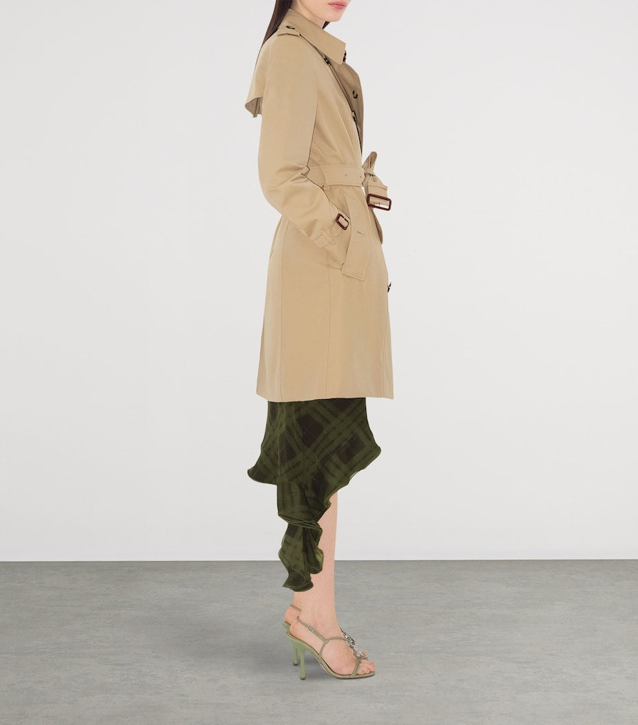 Burberry Beige Gabardine Mid-Length Chelsea Heritage Trench Coat