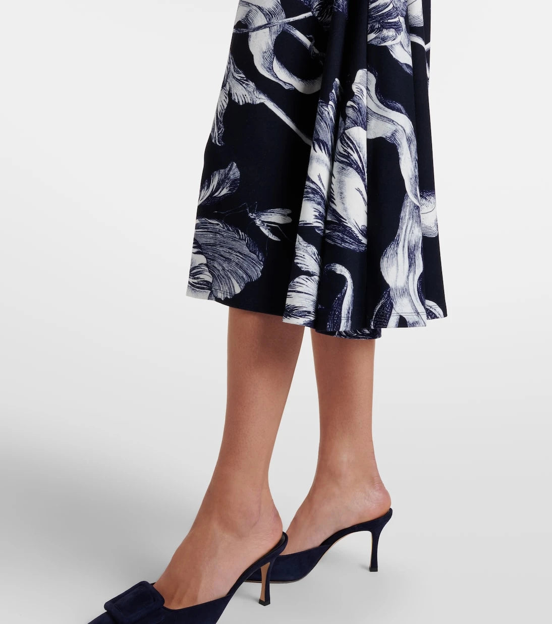 Erdem - Draped floral jersey midi dress