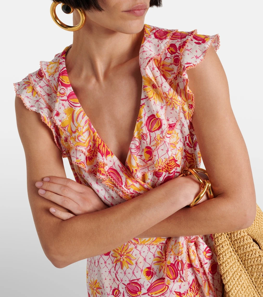 Poupette St Barth - Aude ruffled floral wrap dress