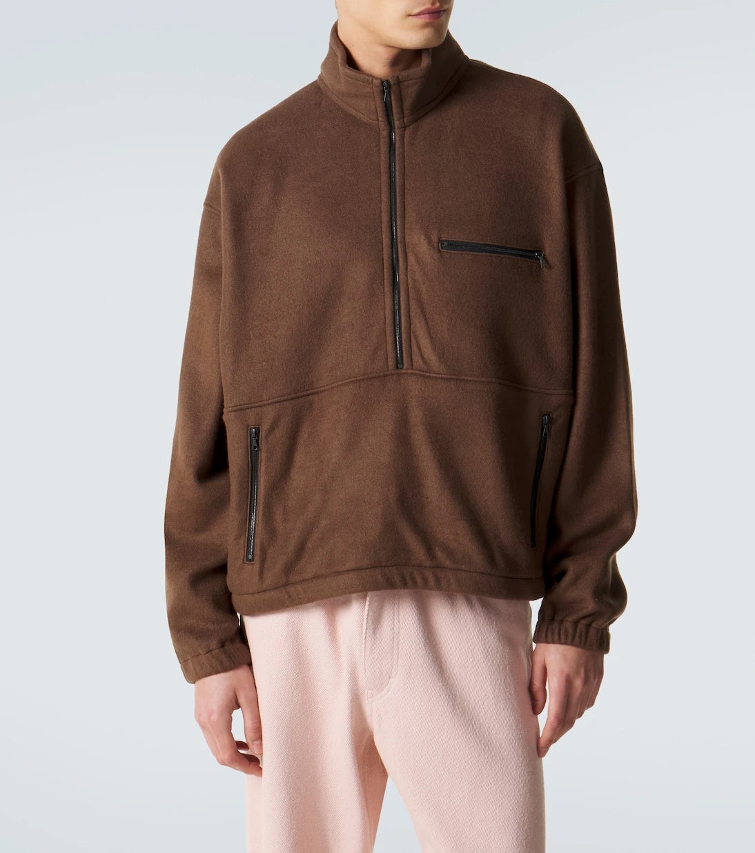 Auralee - Silk fleece half-zip sweater