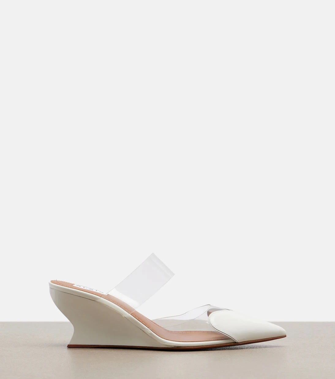 Alaïa - Le Coeur patent leather wedge mules