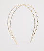 Jennifer Behr Gold Pearl-Embellished Double Ayla Headband