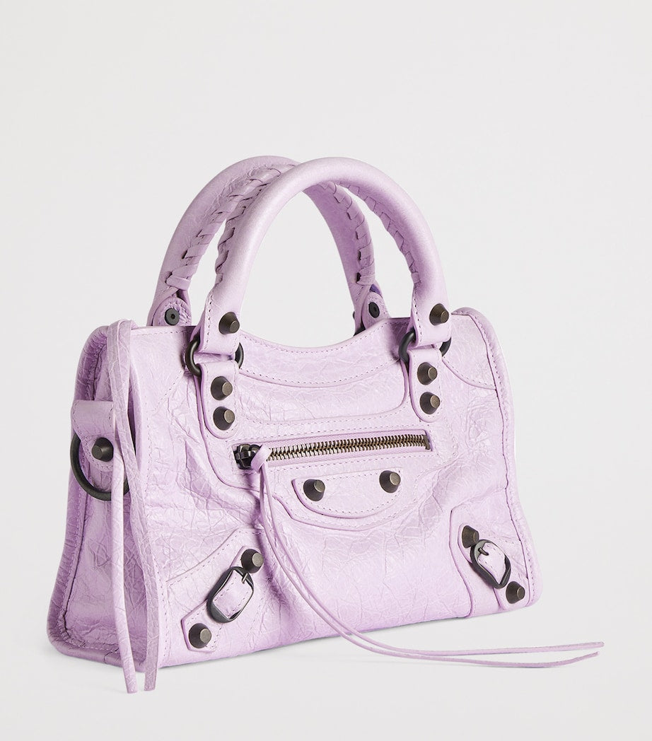 Balenciaga Purple Mini Leather Le City Top-Handle Bag