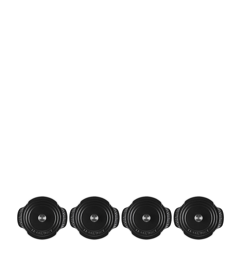 Set of 4 Cast Iron Gourmand Mini Braisers with Lids (13cm)