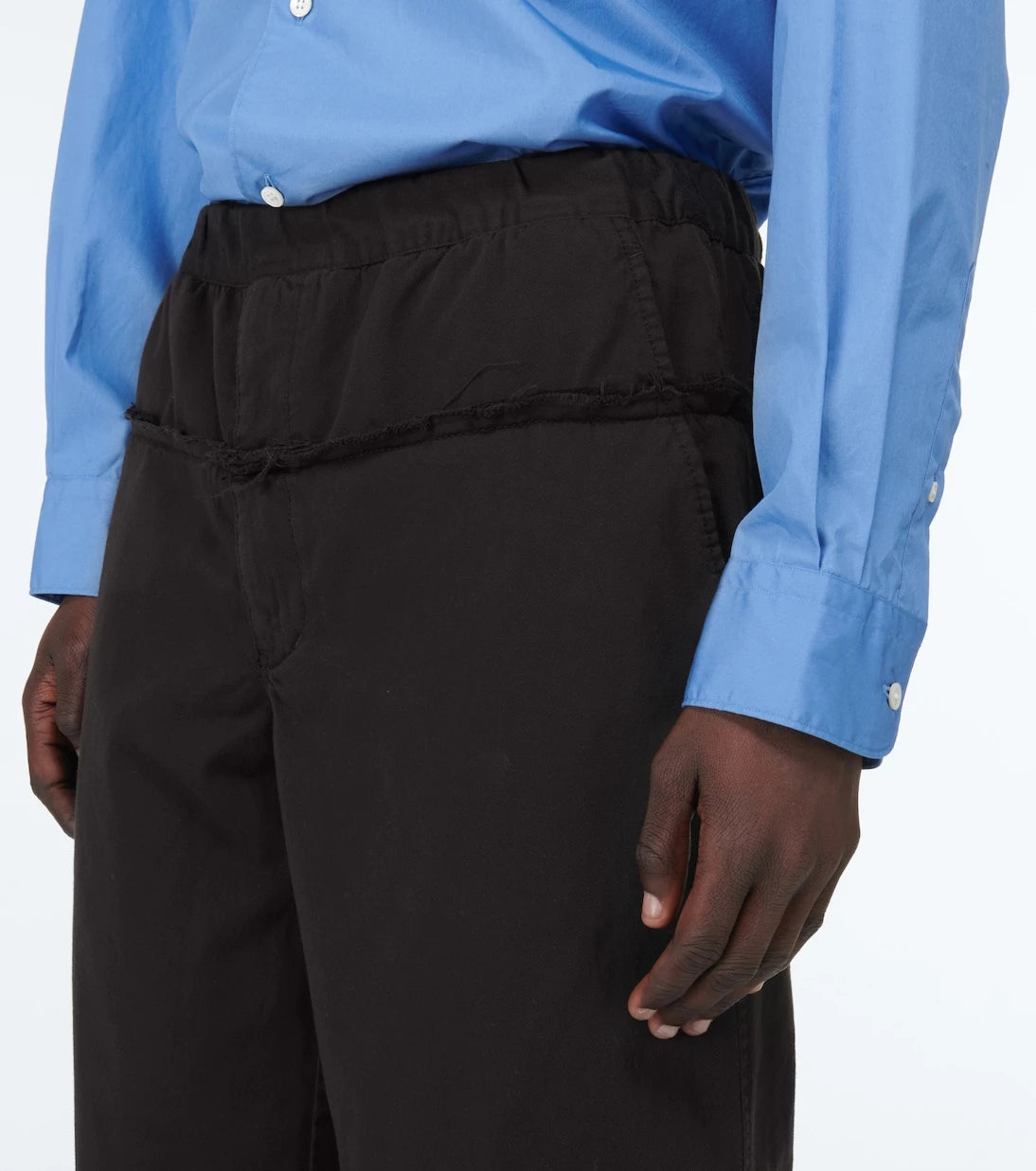 Comme des Garçons Shirt - بنطلون من مزيج القطن بحواف غير منسوجة