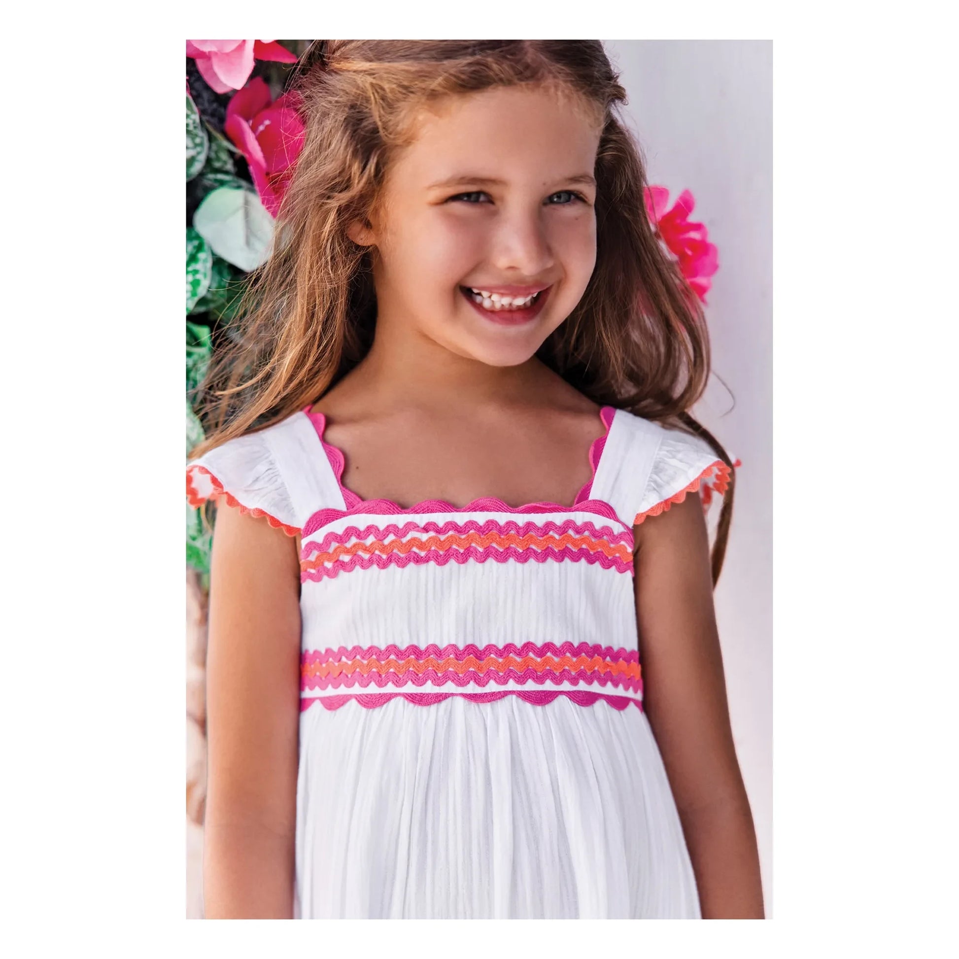 Tartine et Chocolat - Festoon Ruffle Dress | White