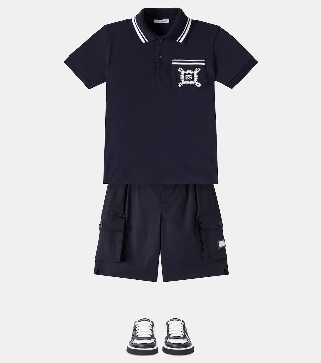 Dolce&Gabbana Kids - شورت من قطن الغاباردين