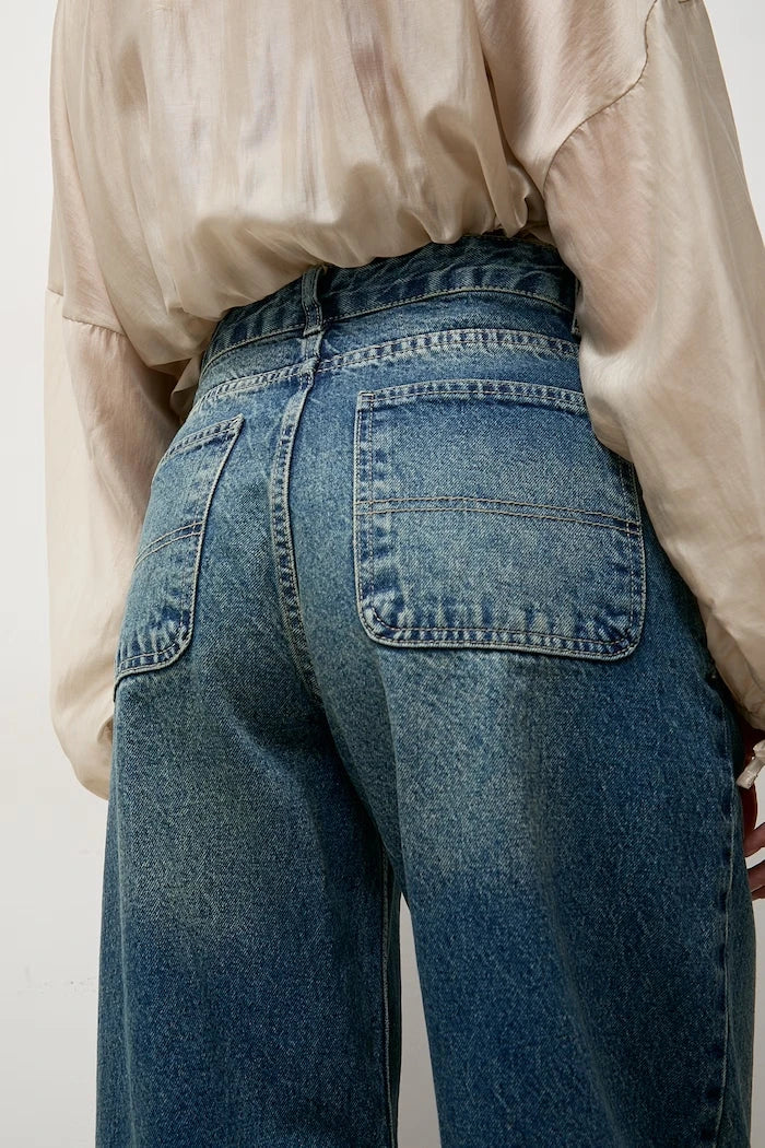 Kadın wide leg jean