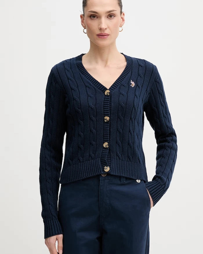 U.S. Polo Assn. kadın pamuklu CABLE KNIT yelek
