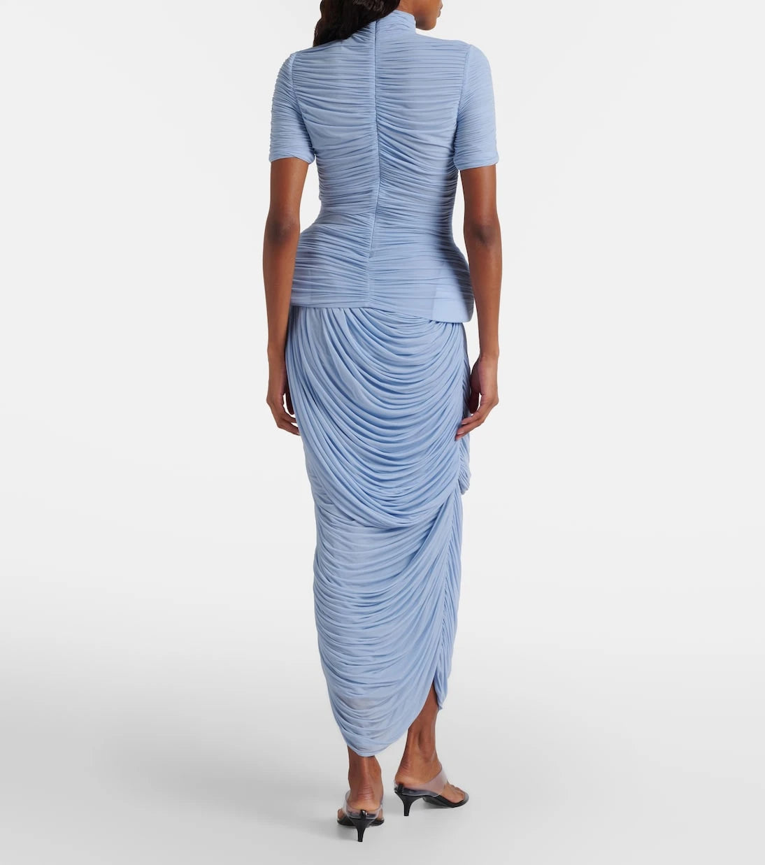 Magda Butrym - Draped ruched jersey midi skirt