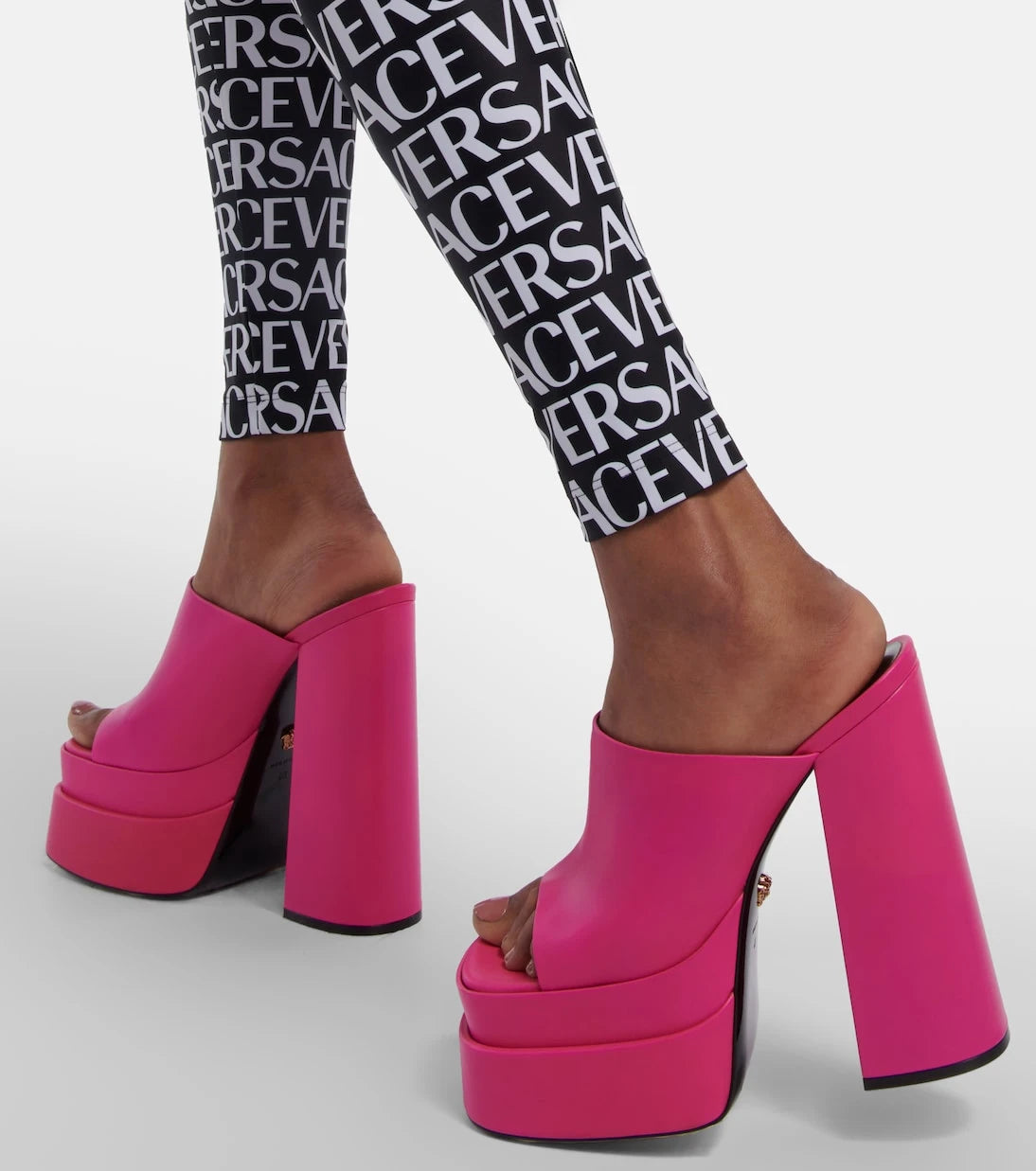 Versace - Leather platform mules
