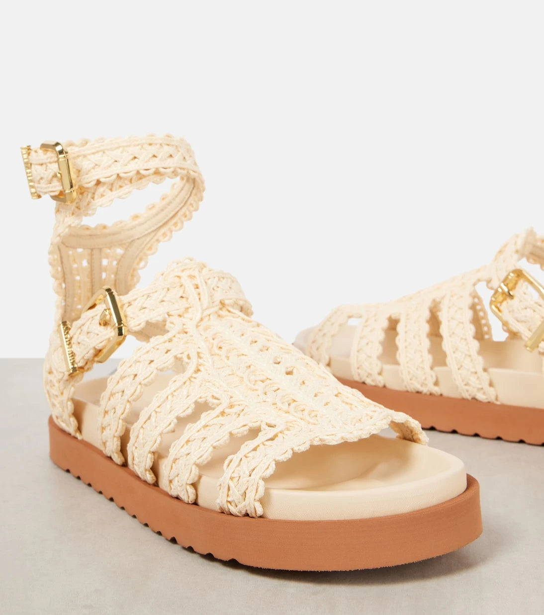 Zimmermann - Goldie raffia gladiator sandals