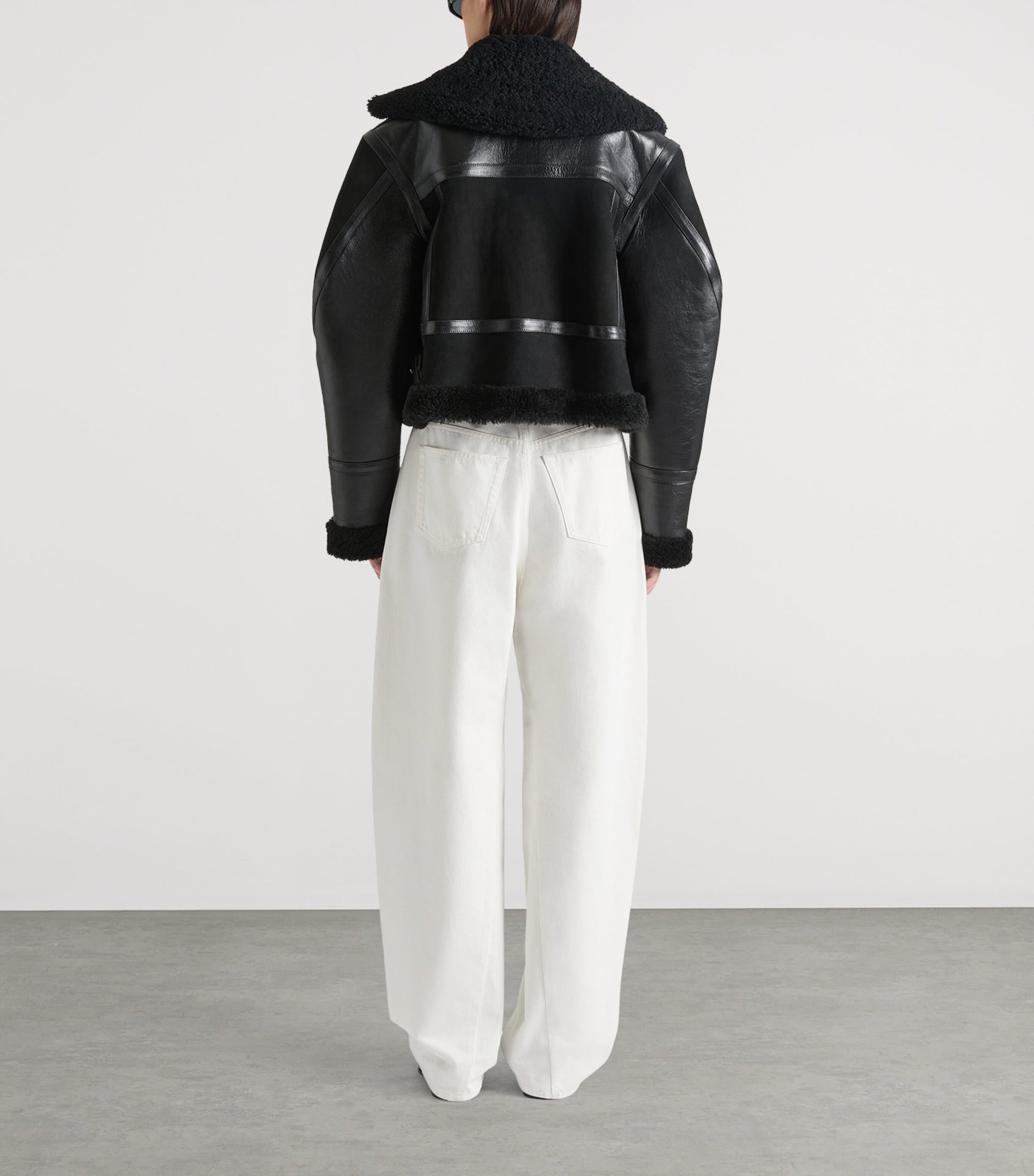 Givenchy Black Cropped Shearling Jacket