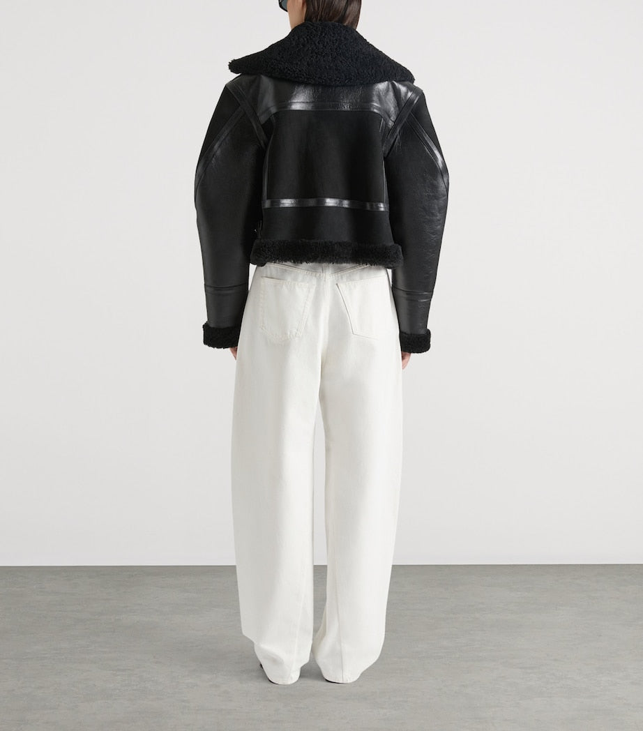 Givenchy Black Cropped Shearling Jacket