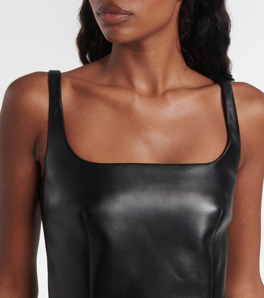 Givenchy - Ruffled leather minidress