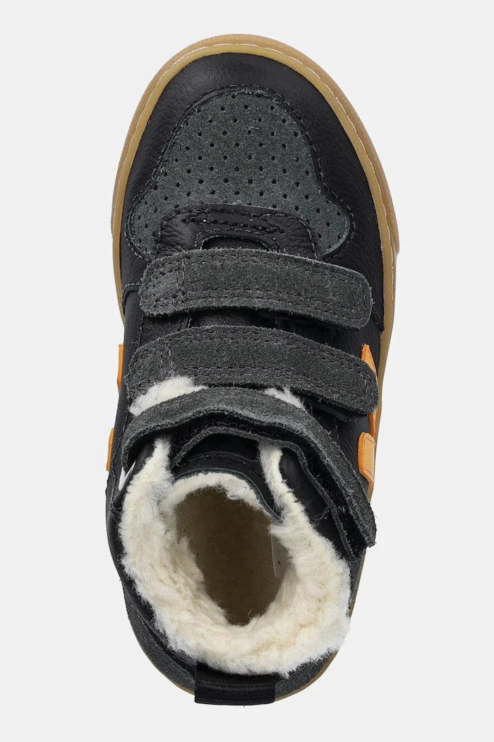 Veja Small V-10 Mid Winter Kids Leather Sneakers