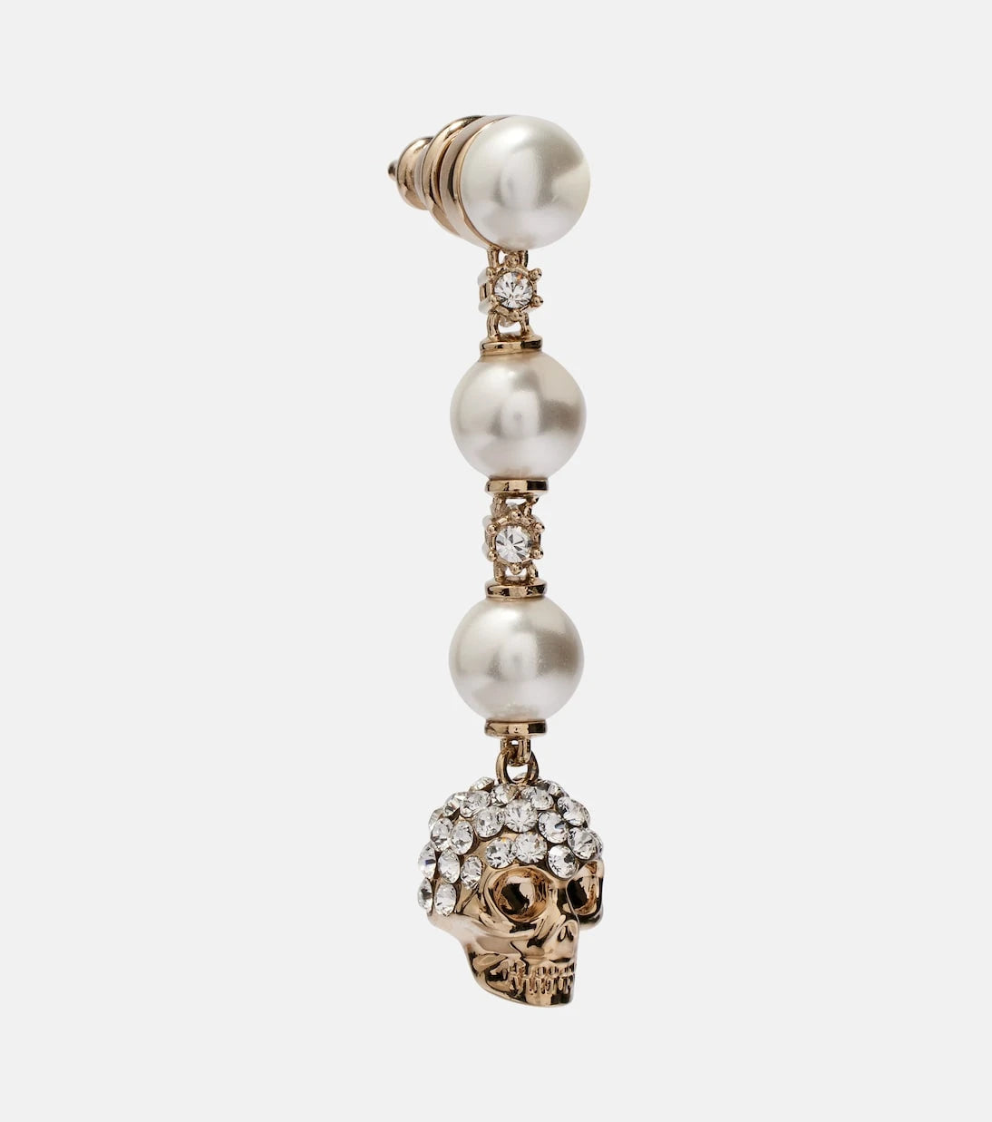 McQueen - Skull crystal-embellished drop earrings