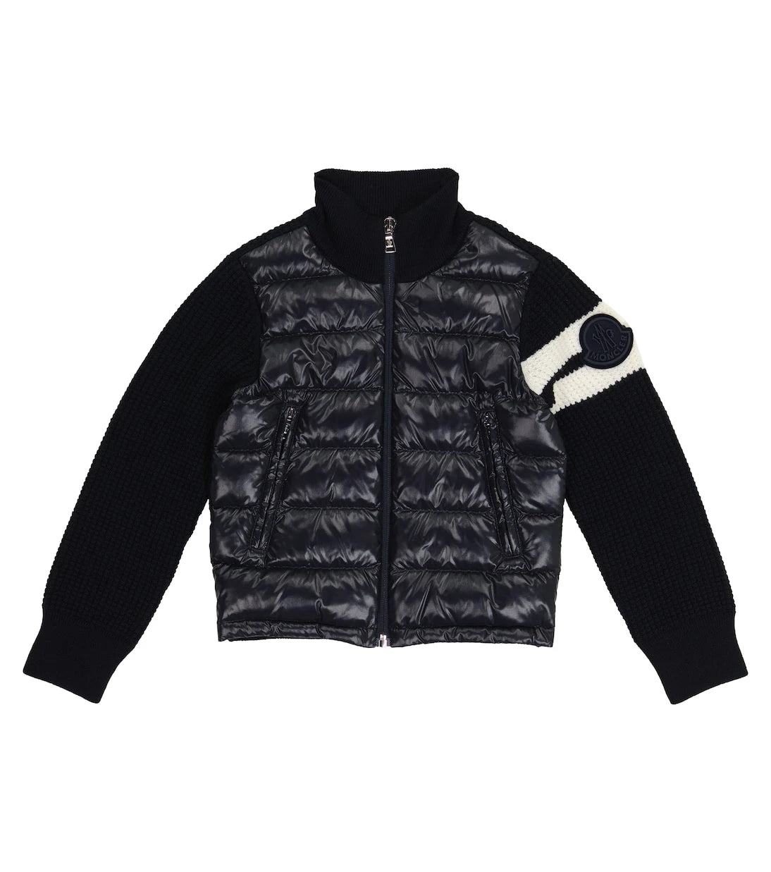 Moncler Enfant - كارديجان منفوخ ومبطن بمزيج من الصوف