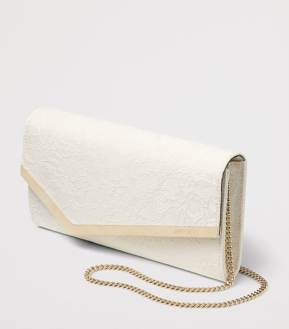 Jimmy Choo Ivory Lace Emmie Clutch Bag