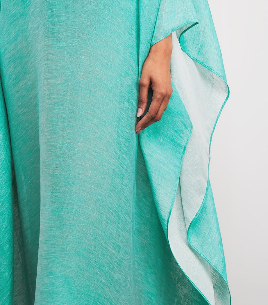 Linen-Blend Caicos Kaftan ACQUA