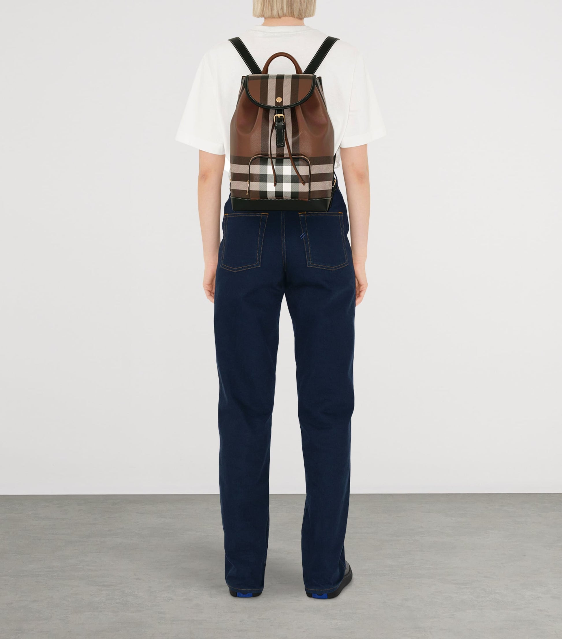 Brown Check Backpack