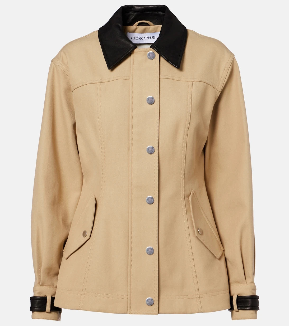 Veronica Beard - Talla leather-trimmed cotton blouson jacket