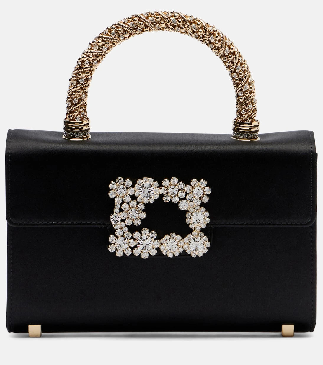 Roger Vivier - Jewel Efflorescence Mini satin top-handle bag