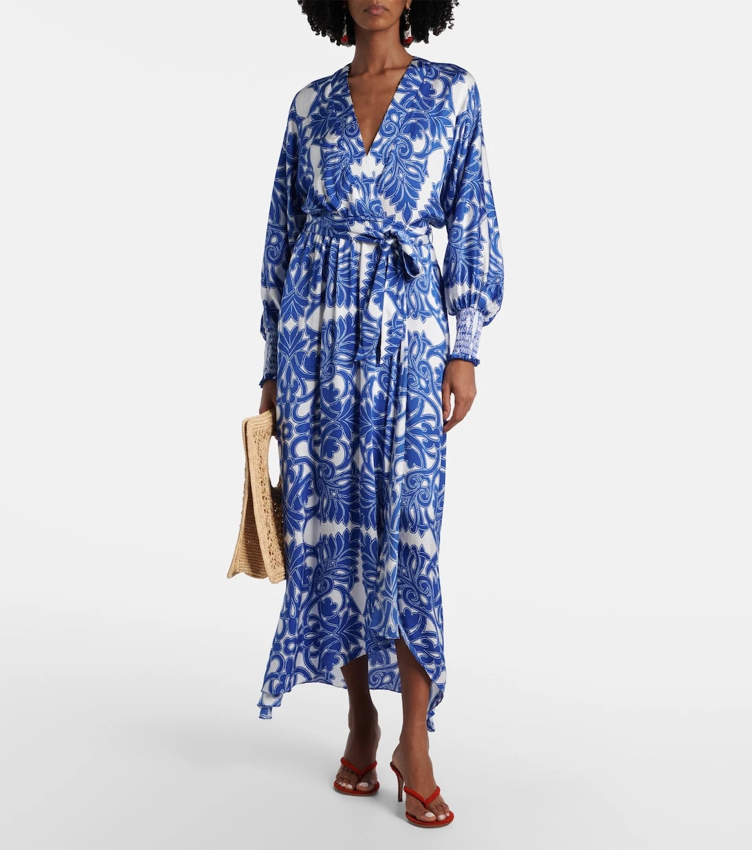 Poupette St Barth - Kristen printed satin maxi dress