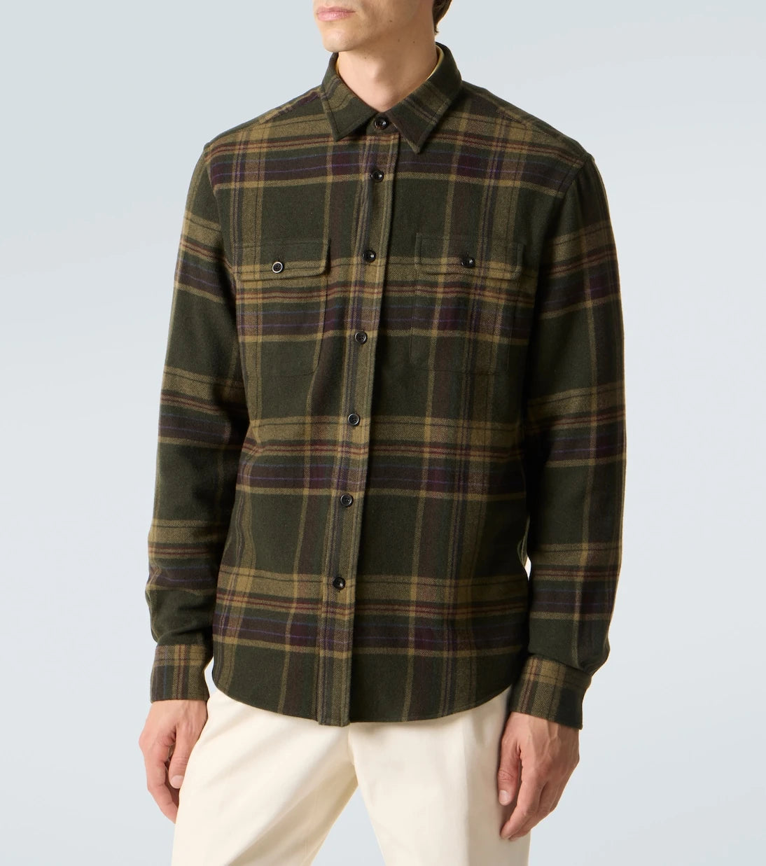 Ralph Lauren Purple Label - Checked cashmere shirt