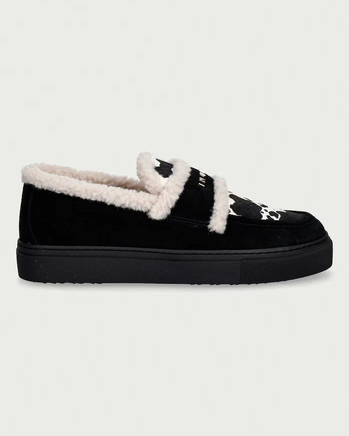 Inuikii Shearling Print kadın deri mokasen