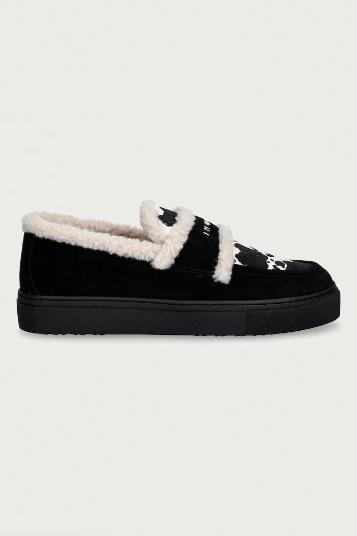 Inuikii Shearling Print kadın deri mokasen