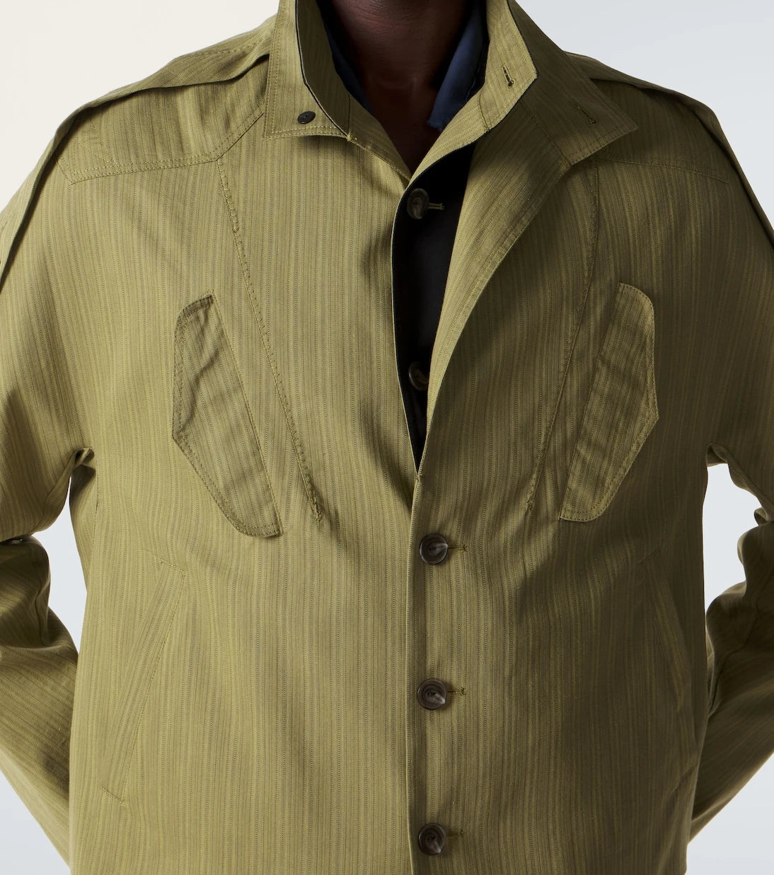 Kiko Kostadinov - Egreta stiped cotton-blend jacket