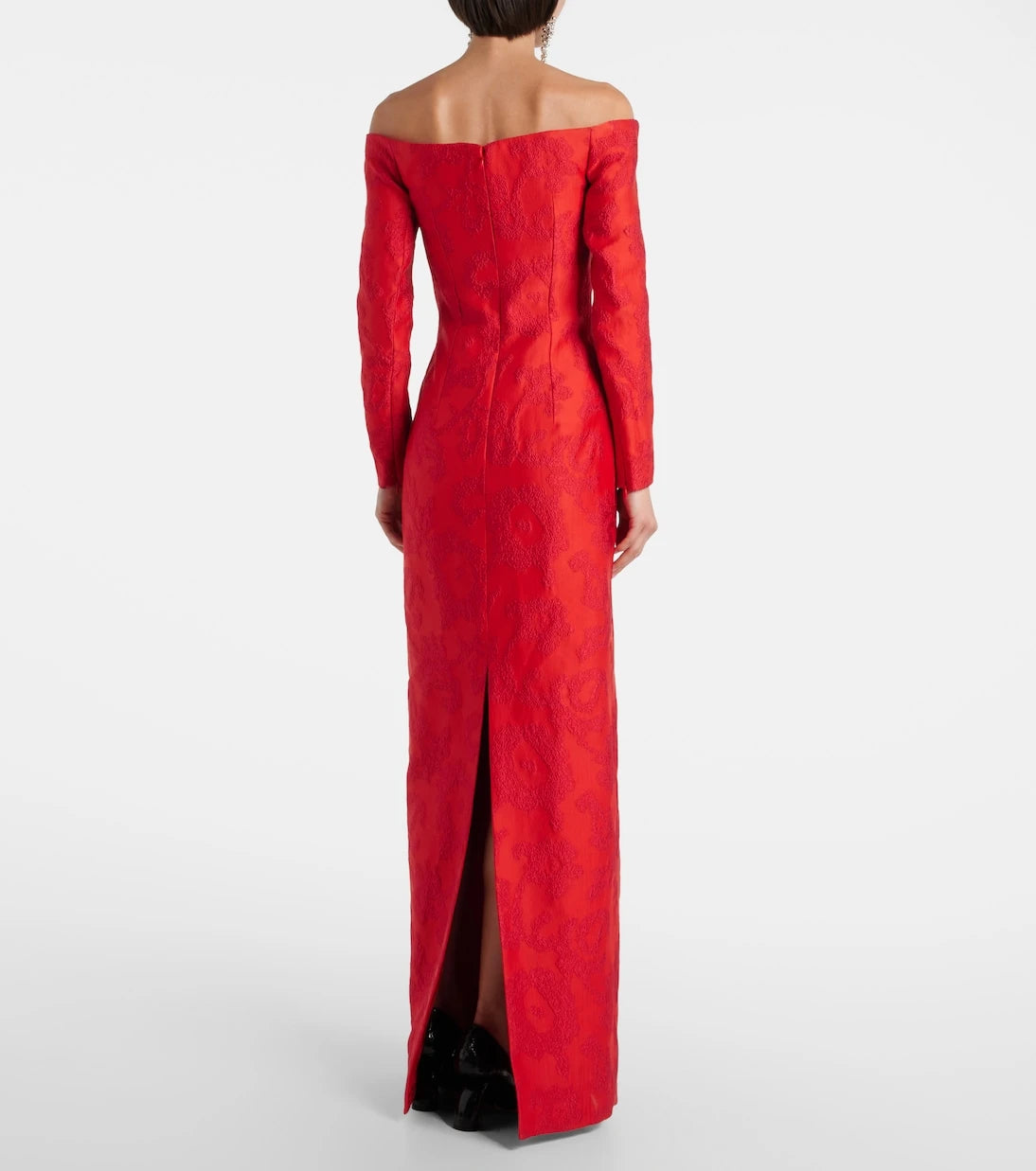 Emilia Wickstead - Zarith jacquard off-shoulder bouclé maxi dress